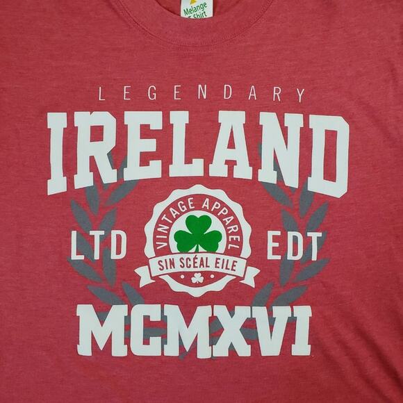 Legendary Ireland Short Sleeve Red Graphic T-Shirt Men's Size Small - Picture 2 of 5